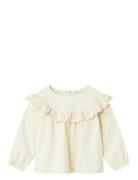 Nmfsaku Ls Loose Emb Top 2511-Ku S Lil Lil'Atelier Beige