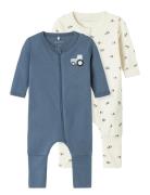 Nbmnightsuit 2P Zip Ff Jet Tractor Noos Name It Navy