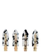 Make Up Clips 4-P Black/White By Barb Patterned