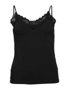 Objleena Sus Lace Singlet Top Noos Object Black