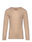 T-Shirt Ls Wool Huttelihut Beige