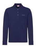 Long Sleeve Polo Hugo Kids Blue