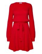 Rib Knitted Skater Dress Bubbleroom Red