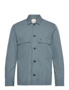 Cotton Blend Overshirt Calvin Klein Blue