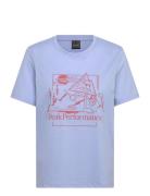 W Explore Graphic Tee Peak Performance Blue