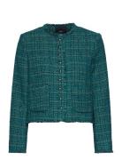 Pocket Tweed Jacket Mango Blue