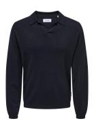 Onsadrian Reg 12 Ls Contrast Polo Knit ONLY & SONS Navy