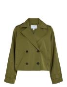 Viaddison L/S Short Trenchcoat Vila Khaki