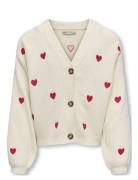 Kogdana Life Ls Heart Vneck Cardigan Knt Kids Only Cream