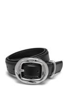 Rounded Buckle Belt Mango Black