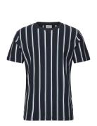 Striped Piqué Tee S/S Lindbergh Navy