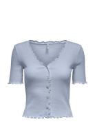 Onllaila S/S Button Top Jrs ONLY Blue