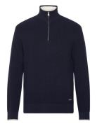 Ribbed Cotton Half Zip GANT Navy