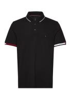 Flag Cuff Slim Fit Polo Tommy Hilfiger Black