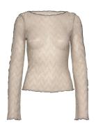 Anya Contrast Shimmer Top Bubbleroom Beige