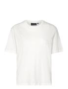 Linen Blend Boxy Tee Lexington Clothing White