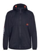 Hooded Logo Windbreaker Jacket Superdry Sport Navy