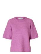 Slfmaline-Liliana 2/4 Knit O-Neck Noos Selected Femme Pink