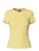 Pcnicca Ss O-Neck Top Jrs Noos Pieces Yellow