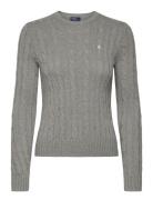 Cable-Knit Cotton Crewneck Sweater Polo Ralph Lauren Grey