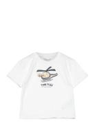 Embossed Cotton T-Shirt Mango White