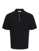 Jjtroy Knit Zip Polo Jnr Jack & J S Black