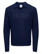 Onsantonio Ls 12 Resort Crochet Polo ONLY & SONS Navy