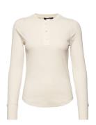 Stretch Cotton Henley Top Lauren Ralph Lauren Cream