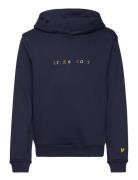 Multi Coloured Embroidery Hoodie Lyle & Scott Navy