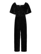 Jumpsuit Crushed Velvet Lindex Black