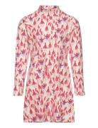 Fuchsia Aop Ls Dress Mini Rodini Pink