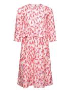 Fuchsia Aop Woven Frill Dress Mini Rodini Pink