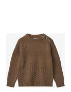 Nova Knit Pattern Pullover Fliink Brown