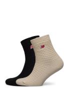 Waffle Knit Ankle Socks 2 Pack New Balance Patterned