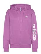 Essentials Linear Full Zip French Terry Hoodie Adidas Sportswear Purpl...