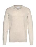 Ecovero L/S V-Neck Polo Lindbergh Beige