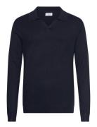 Ecovero L/S V-Neck Polo Lindbergh Navy