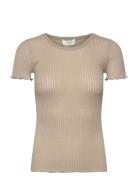 Rwbelize Silk Ss T-Shirt Rosemunde Khaki