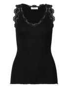 Rwbeatha Sl V-Neck Lace Top Rosemunde Black