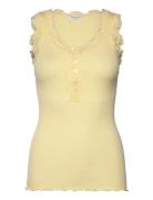 Rwbeatha Sl U- Neck Lace Button Top Rosemunde Yellow