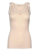 Rmwbalta Sl Regular V-Neck Top RM By Rosemunde Beige