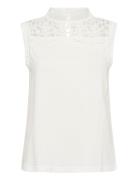 Crlivy Sleeveless T-Shirt Cream White