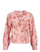 Objsage Re L/S Wrap Top 137 Object Pink