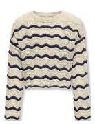 Kogdonna Ls O-Neck Stripe Structure Knt Kids Only Cream