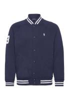 Triple-Pony Fleece Baseball Jacket Polo Ralph Lauren Navy