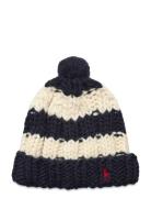 100% Wool-Chunky Stripe Beanie Polo Ralph Lauren Navy