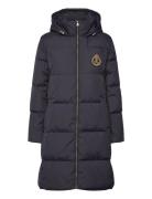 Crest-Patch Hooded Down Coat Lauren Ralph Lauren Navy