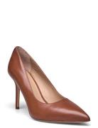 Lindella Ii Burnished Leather Pump Lauren Ralph Lauren Brown