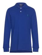 Cotton Mesh Long-Sleeve Polo Shirt Ralph Lauren Kids Blue