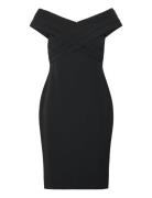 Crepe Off-The-Shoulder Cocktail Dress Lauren Ralph Lauren Black